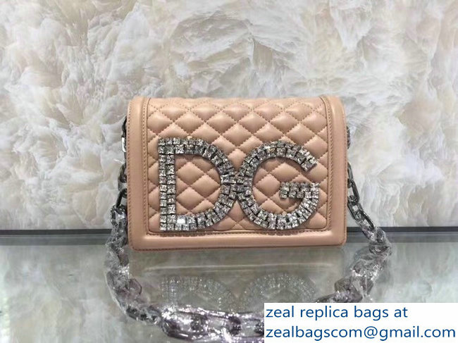 Dolce & Gabbana DG Girls Shoulder Bag In Quilted Nappa Leathe nude pink 2019 - Click Image to Close